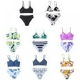 thumbnail image 1 of AJZIOJIRO Big Girl's Printed Bikini Bathing Suit Swimsuit Sport Solid High Waist Bikini Set 2 Piece Swimswear, 1 of 5