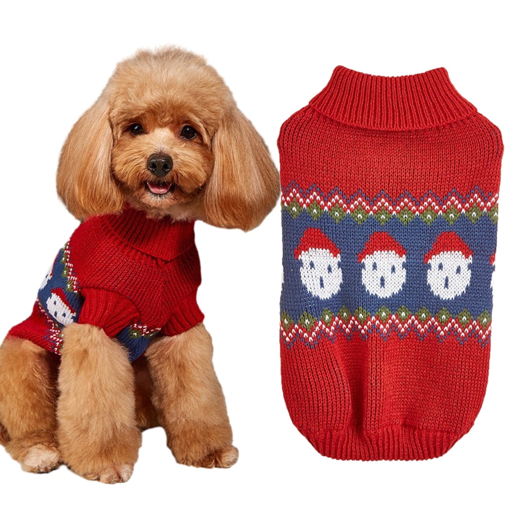 AJZIOJIRO Dogs Christmas Sweater Fashion Embroidered Knit Sweater for