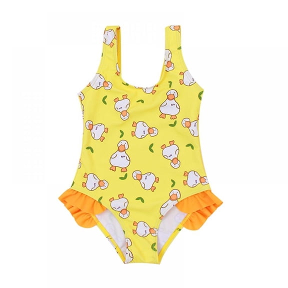 AJZIOJIRO Girl One Piece Swimsuit Ruffle Strap Cartoon Princess Swimwear Summer Beach Bathing Suit