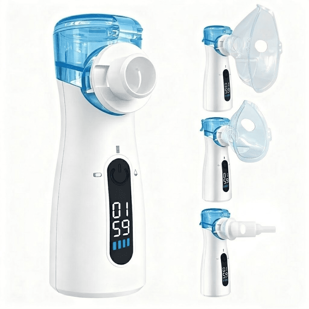 AJZIOJIRO Handheld Humidifier USB Rechargeable Steam Inhaler Portable Compressor for Home Travel