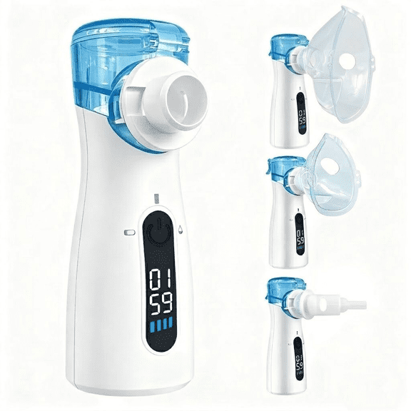 AJZIOJIRO Handheld Humidifier USB Rechargeable Steam Inhaler Portable Compressor for Home Travel