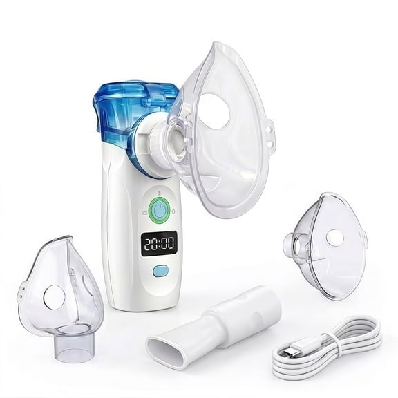 AJZIOJIRO Handheld Portable Compressed Humidifier 2.5 Micron Mist Digital Display Rechargeable Steam Inhaler for Kids Adults