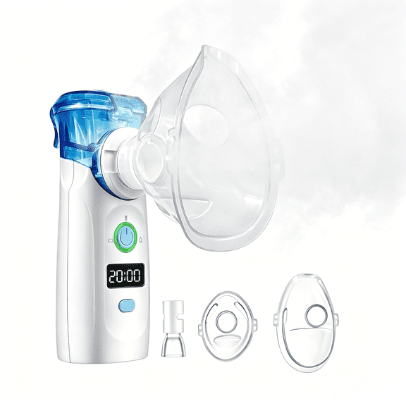 AJZIOJIRO Handheld Portable Compressed Humidifier 2.5 Micron Mist Digital Display Rechargeable Steam Inhaler for Kids Adults
