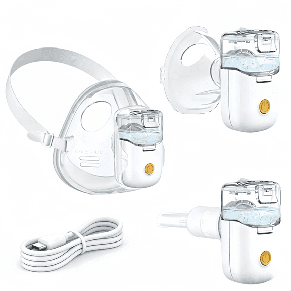 AJZIOJIRO Handheld Rechargeable Ultrasonic Mesh Humidifier Portable Steam Inhaler for Adults Kids