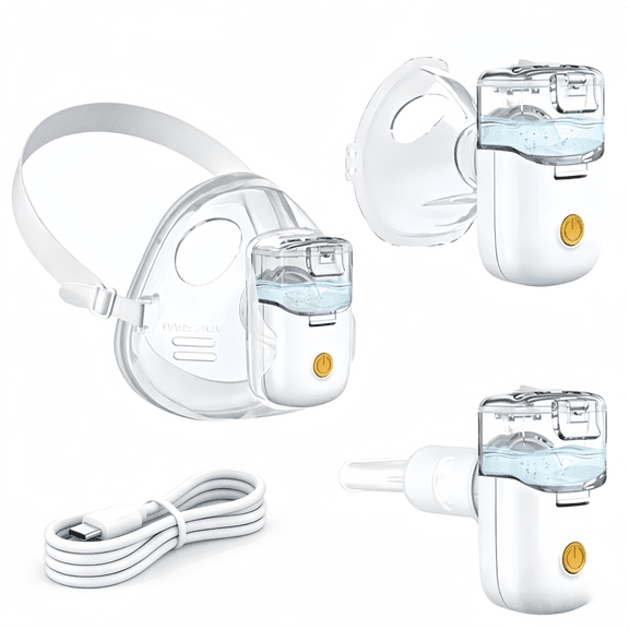 AJZIOJIRO Handheld Rechargeable Ultrasonic Mesh Humidifier Portable Steam Inhaler for Adults Kids