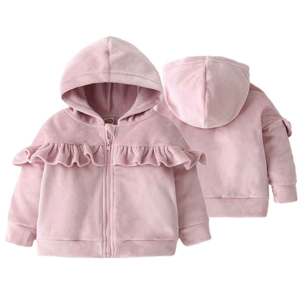 AJZIOJIRO Infant Baby Hooded Jackets Coats for Girls Fall Winter Ruffle ...