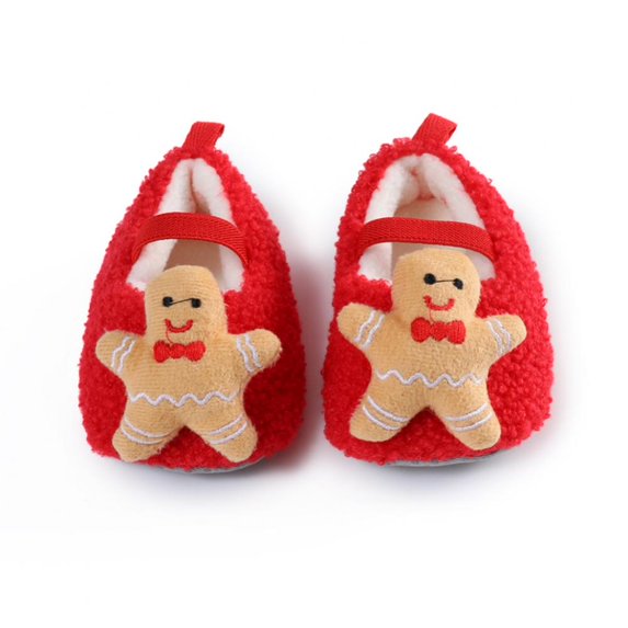 AJZIOJIRO Infant Newborn Boys Girls Shoes Christmas Santa Claus Soft Cozy Fleece Booties Warm Cartoon Shoes