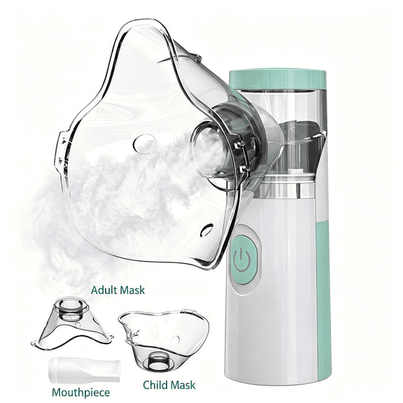 AJZIOJIRO Kids Adults Portable Humidifier Handheld Compression Steam Inhaler USB 2AA Battery Powered