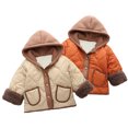 thumbnail image 1 of AJZIOJIRO Kids Baby Boys Girls Winter Cotton Jacket Coat Toddler Hooded Fleece Snowsuit Coat Autumn Winter Thick Warm Plush Cotton Outerwear for 9M-7Y, 1 of 7