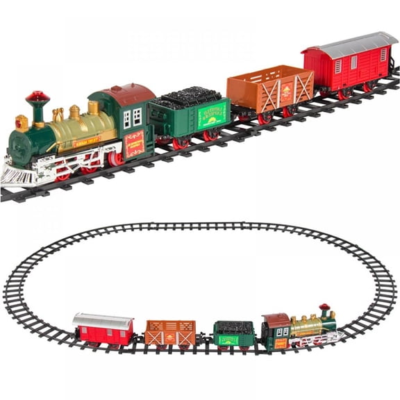 AJZIOJIRO Kids Baby Classic Electric Train Set Toys with Sound and Light Round Tracks Railway for Under Christmas Tree Train Toys