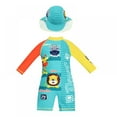 thumbnail image 1 of AJZIOJIRO Kids Baby Toddler Boys Zipper Swimwear with Snap Bottom UPF 50+ Sun Protection Toddler One Piece Animal Shape Swimsuit, 1 of 5
