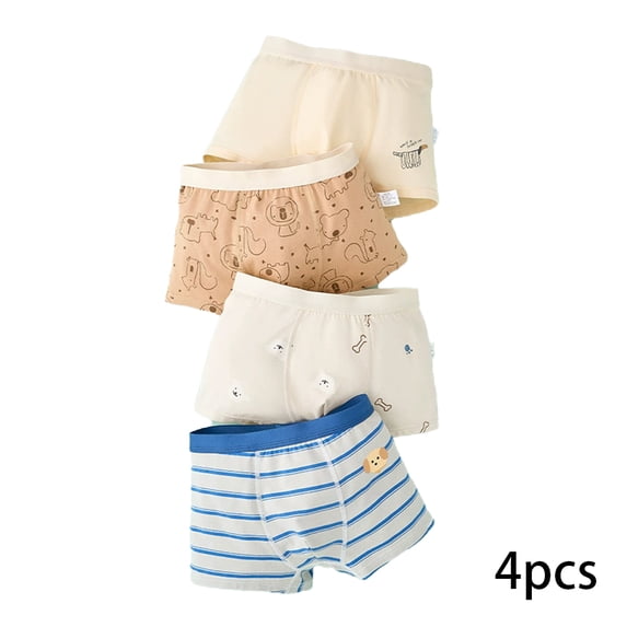 AJZIOJIRO Kids Boys Cotton Briefs Pants 1-15Y Baby Toddler Cute Underwear Boxer Briefs Cotton + Spandex Underwear Pants 4PCS