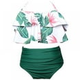 thumbnail image 1 of AJZIOJIRO Kids Little Gilrs Swimsuit Two Piece Bikini Ruffle Bathing Suits - Tummy Control Swimwear for 2-12Y, 1 of 3