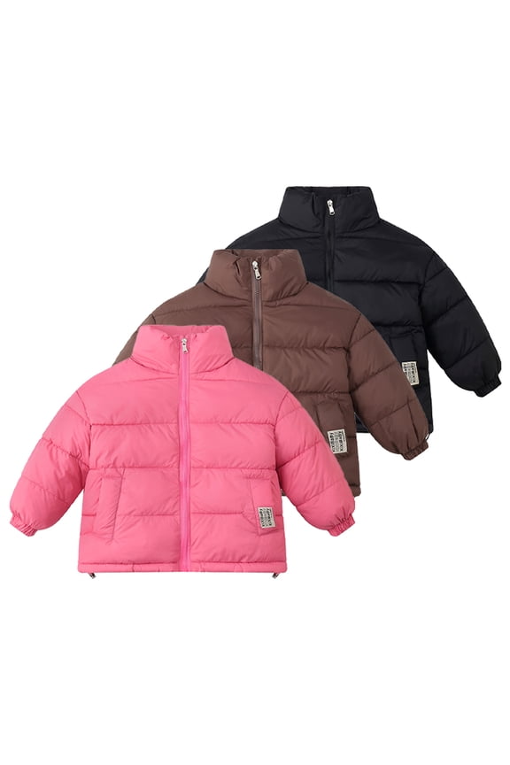 Kids Toddler Boys Girls Puffer Outwear Winter Warm Puffer down Lightweight Water-Resistant Standing Collar Snowsuit Outfit Baby Puffer Jacket Coat for 2-8Y