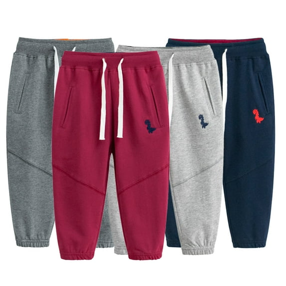 AJZIOJIRO Kids Toddler Boys Spring Autumn Sweatpants Baby Cotton Casual Active Sweats Pants Dinosaur Soft Trousers Elastic Waist Sport Jogger Pants for 1-9Y