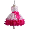 thumbnail image 1 of AJZIOJIRO Kids Toddler Flower Girls Wedding Tulle Dresses 3-10T Baby Maxi High Low Gown Dance Tulle Tutu Princess Dress, 1 of 9