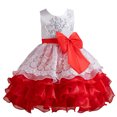 thumbnail image 1 of AJZIOJIRO Kids Toddler Flower Girls Wedding Tulle Dresses 3-10T Baby Maxi High Low Gown Dance Tulle Tutu Princess Dress, 1 of 9