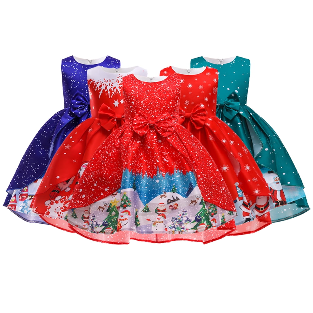 AJZIOJIRO Kids Toddler Girls Christmas Princess Dresses 3 10Y Santa ajziojiro-kids-toddler-girls-christmas-princess-dresses-3-10y-santa