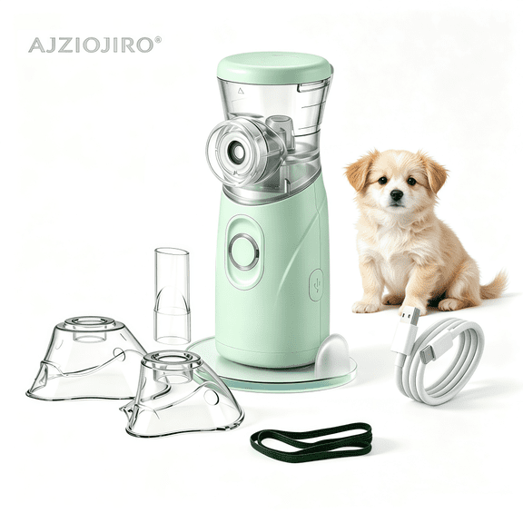 AJZIOJIRO Low-Noise Rechargeable Ultrasonic Micro-Network Pet Humidifier, Portable Handheld Steam Inhaler, Suitable For Use In Pet Homes Or When Going Out.