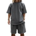 thumbnail image 1 of AJZIOJIRO Men Summer T-Shirts Shorts Set Casual Short Sleeve Cotton Shirt Tops Pants Set M-3XL, 1 of 9