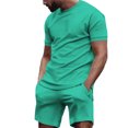 thumbnail image 1 of AJZIOJIRO Men's Short Sleeve Pullover T-Shirts Shorts Set Casual Tees Shirts Summer Cotton Shirt Tops Pants Set M-3XL, 1 of 8