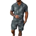 thumbnail image 1 of AJZIOJIRO Men's Summer Casual T-Shirts Shorts Set Short Sleeve Cotton Shirt Tops Pants Set M-2XL, 1 of 9