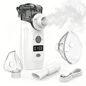 AJZIOJIRO Portable Humidifier Steam Inhaler Rechargeable Respiratory Comfort System Quiet, Auto-Clean, for Home Office Travel