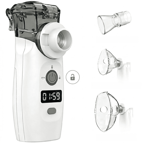 AJZIOJIRO Portable Humidifier Steam Inhaler Rechargeable Respiratory Comfort System Quiet, Auto-Clean, for Home Office Travel