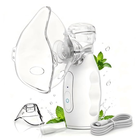 AJZIOJIRO Portable Humidifier Ultra Silent(<50dB),USB C Recharge 2.5 Micron Handheld Steam Inhaler for Travel Home Use