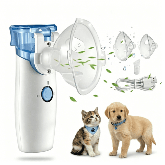AJZIOJIRO Portable Silent Ultrasonic Mesh Humidifier, Equipped With Two Cat And Dog-Specific Masks