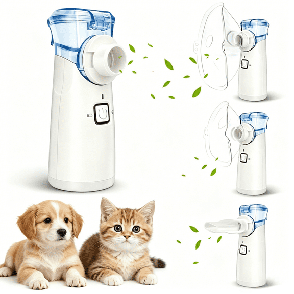 AJZIOJIRO Portable Ultrasonic Pet Humidifier, Low-Noise Rechargeable Mesh Inhaler, Self-Cleaning Design, Suitable For Daily Use Of Puppies