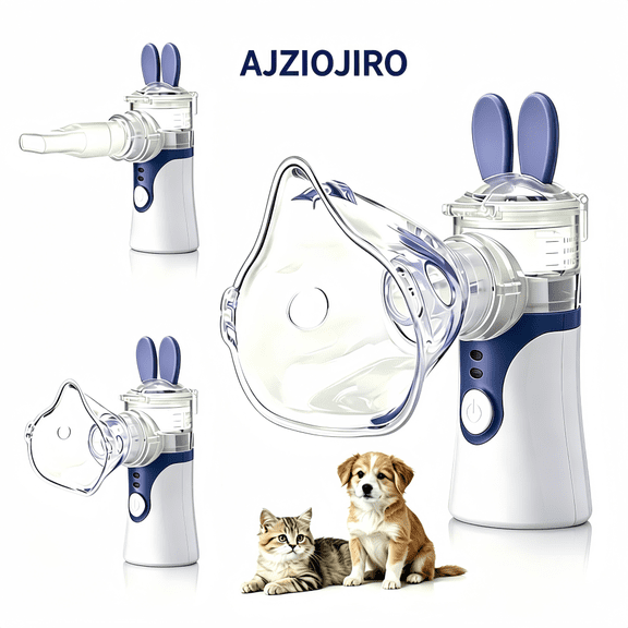 AJZIOJIRO Portable Ultrasonic Pet Humidifier, Silent Handheld Mesh Humidifier, With Cat And Dog-Specific Masks