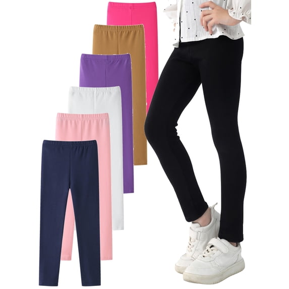 AJZIOJIRO Soft Child Girls Leggings Comfortable Length Leggings Cotton Full Footless Leggings Stretchy Tights Pants