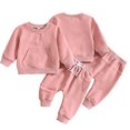 thumbnail image 1 of AJZIOJIRO Toddle Baby Sweatshirt Tracksuit 2Pcs Set for Boys Girls Sweatshirt Jogger Pants Outfit Set Letters Embroidery Sweatsuit and Active Pant Outfits Newborn Spring Autumn Clothes Set for 1M-3Y, 1 of 9