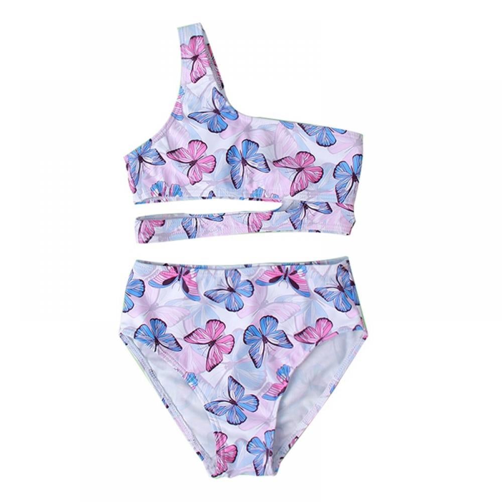 AJZIOJIRO Toddler Baby Little Girls 2 Piece Swimsuit High Waist Bikini ...