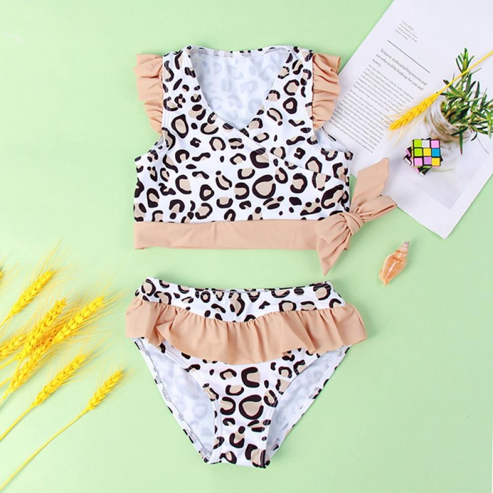 AJZIOJIRO Toddler Baby Little Girls 2 Piece Swimsuit High Waist Bikini ...