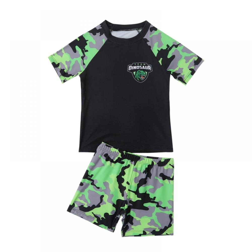 AJZIOJIRO Toddler Boys Bathing Suits Swimwear Set 2Piece Short Sleeve
