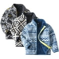 thumbnail image 1 of AJZIOJIRO Toddler Boys Padded Cardigan Coats Jacket for Kids Fall Winter Cotton Coats Fleece Outwear Coats for Baby Boys 1-9 Years, 1 of 7