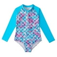 thumbnail image 1 of AJZIOJIRO Toddler Girls Rashguard Long Sleeve Swimsuit Kids Quick Dry Beach Swimwear One-piece Quick Dry Cartoon Bathing Suit, 1 of 7