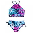 thumbnail image 1 of AJZIOJIRO Toddler Kids Girls Swimwear Halter Triangle Bikini Water Drop Print Two Piece Swimsuits, 1 of 5