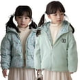 thumbnail image 1 of AJZIOJIRO Toddler Kids Puffer Winter Coats for Boys Girls Winter Warm Hooded Snowsuit Outerwear Kid Thickening Puffer Jacket Coats Baby Lightweight Double-Sided down Jacket for 1-8 Years Old, 1 of 9
