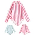 thumbnail image 1 of AJZIOJIRO Toddler/Little Girls Long Sleeve One Piece Bathing Suit with UPF 50+ Rash Guard Swimsuit Set, 1 of 14