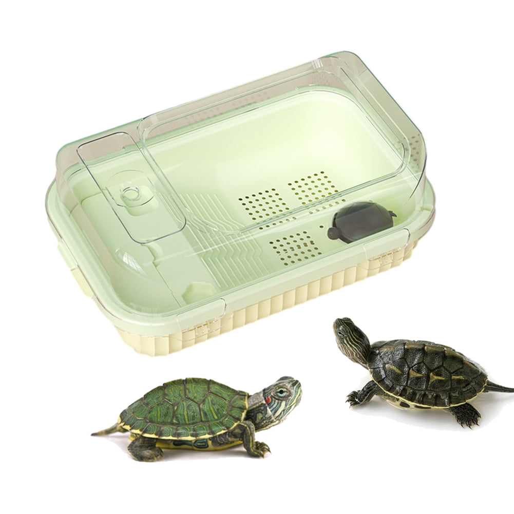 AJZIOJIRO Turtle Tank/Reptile Tank with Clear Lid for Reptile Habitat
