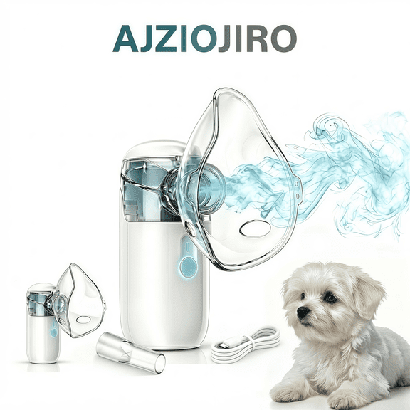AJZIOJIRO Ultra Quiet Dual Power Mesh Humidifier, Compact Lightweight Portable Mini Device For Small Pet Cats And Dogs