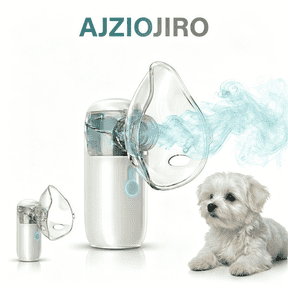 AJZIOJIRO White Rechargeable Handheld Mesh Humidifier, Portable Ultrasonic Steam Inhaler for Travel & Car Use