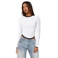 thumbnail image 1 of AJZIOJIRO Women Summer Casual Cotton Shirt Tops Long Sleeve Slim T-Shirt XS-XL, 1 of 9