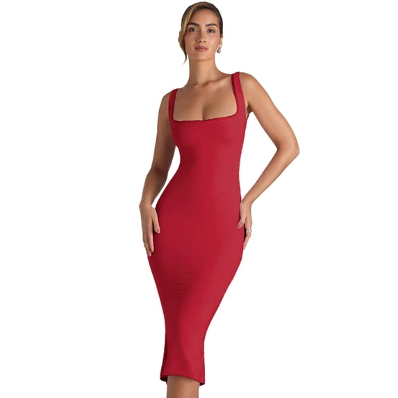 AJZIOJIRO Women Summer Casual Dress Sleeveless Straps Swing Sundress Dresses for Women S-XL