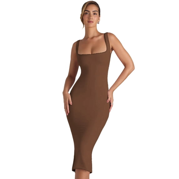 AJZIOJIRO Women Summer Casual Dress Sleeveless Straps Swing Sundress Dresses for Women S-XL