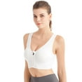 thumbnail image 1 of AJZIOJIRO Women's Zip Front Sports Bra Wireless Post-Surgery Bra Active Yoga Sports Bras S-3XL, 1 of 8