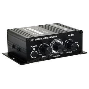 AK-270 HIFI Amplifier Channel 2.0 Stereo Sound Amp Bass Trebl for Home Theater Sound System ,Low Profile Design